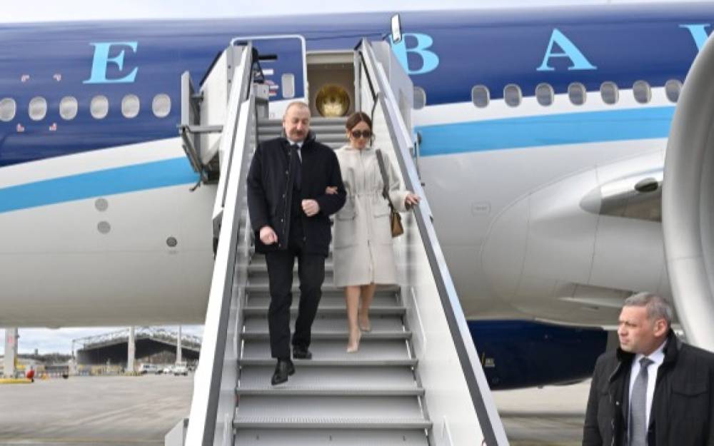 İlham Əliyev xanımı ilə birlikdə Almaniyaya səfər etdi 