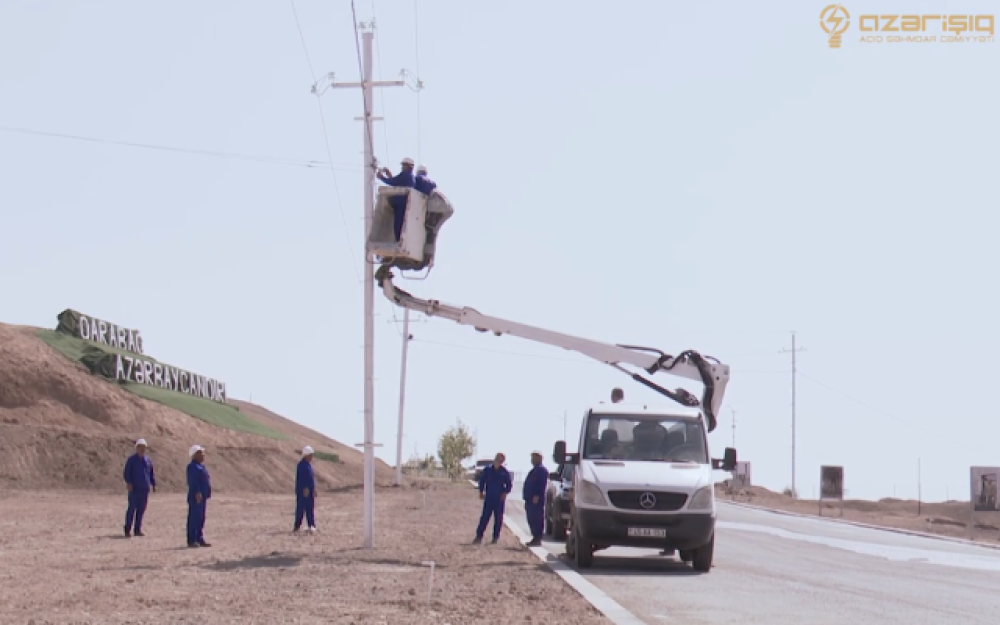 “Azərişıq” Cəbrayılın elektrik şəbəkəsini yeniləyir - VİDEO