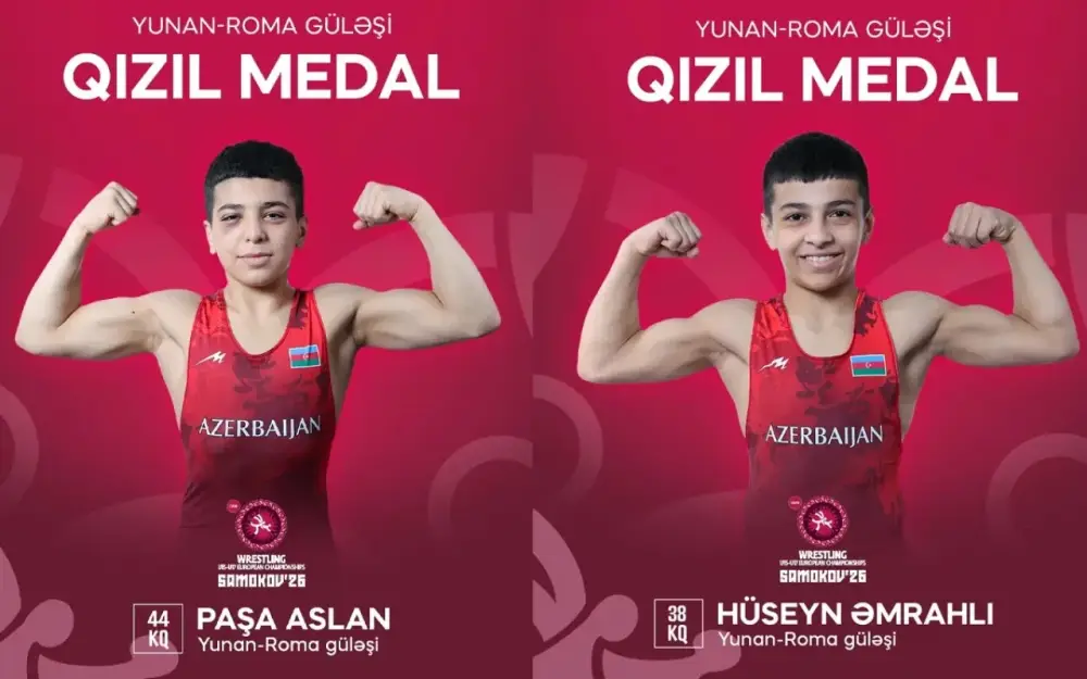 İki güləşçimiz Avropa çempionatında qızıl medal qazandı