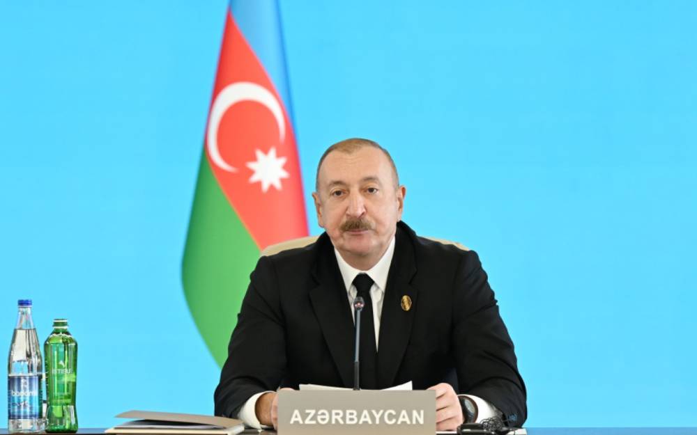 Prezident tədbirdə çıxış etdi