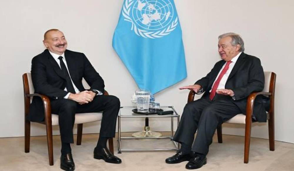 İlham Əliyev BMT baş katibi ilə görüşdü