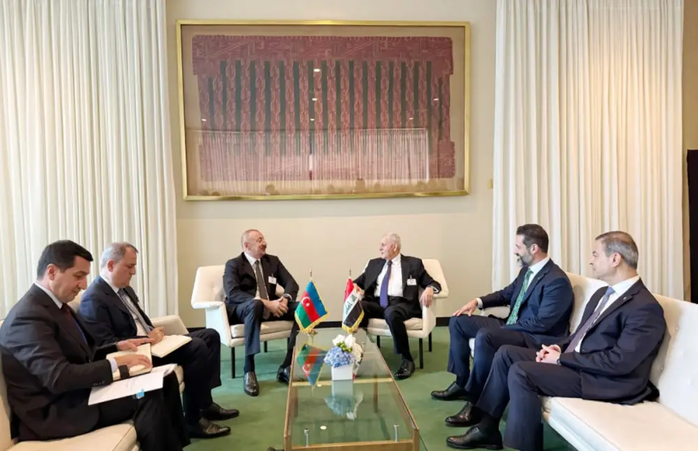 İlham Əliyev BMT-nin Nyu-Yorkdakı mənzil-qərargahında İraq prezidenti ilə görüşüb